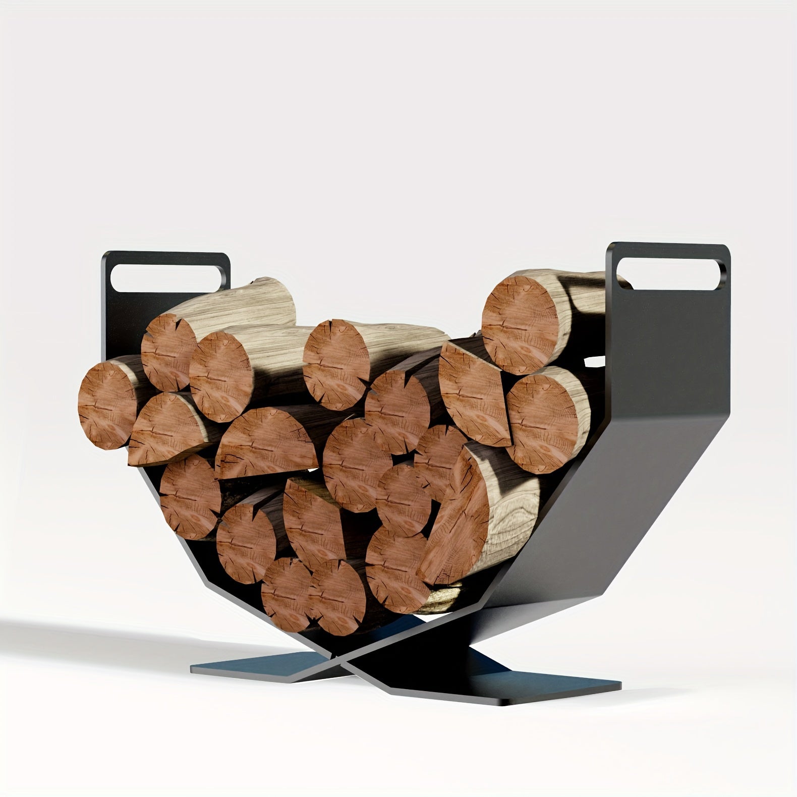 Decorative Heavy Duty Firewood Rack Log Storage Holder Indoor Outdoor