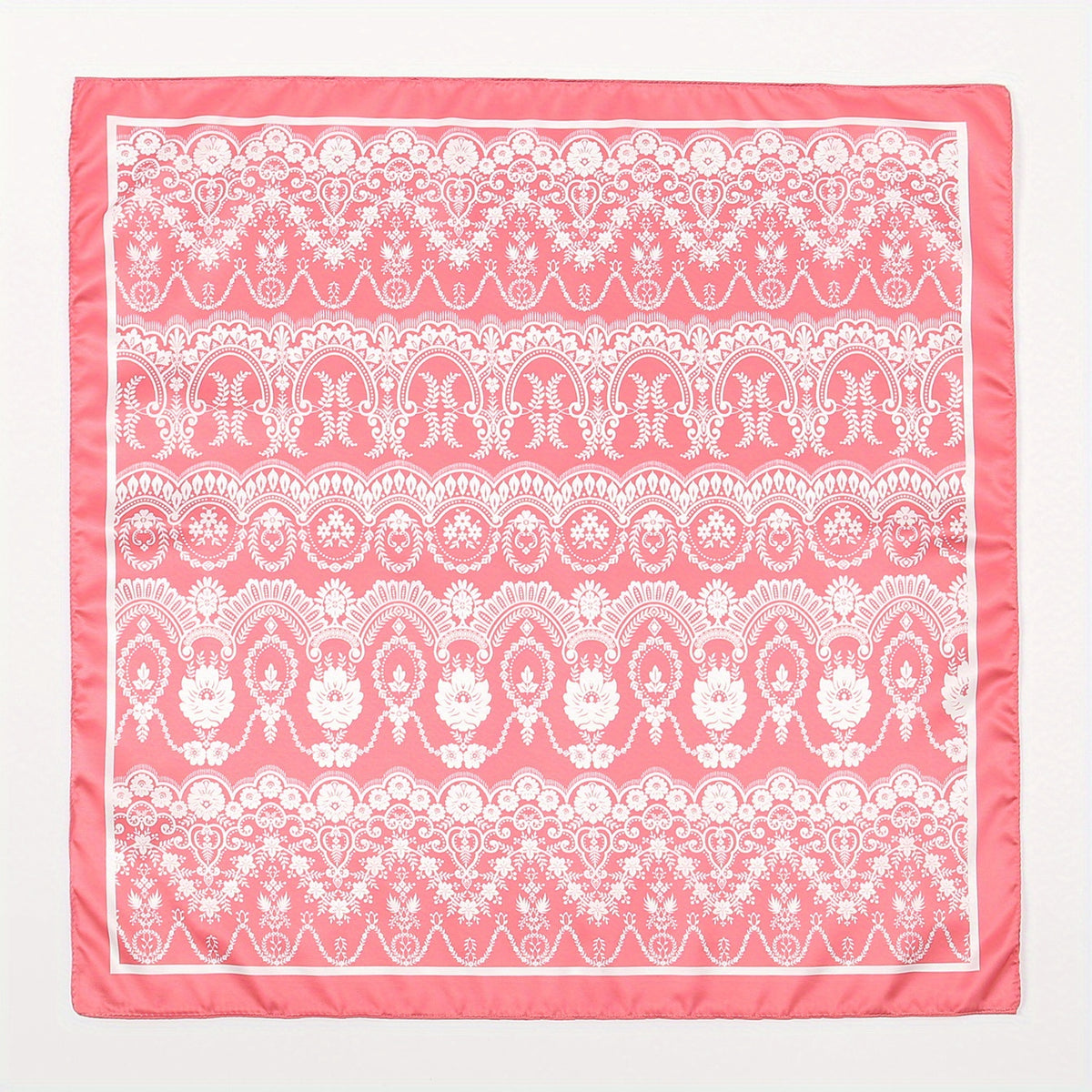 Red Printed Striped Bandana Boho Floral Square Scarf Women Casual Head Wrap