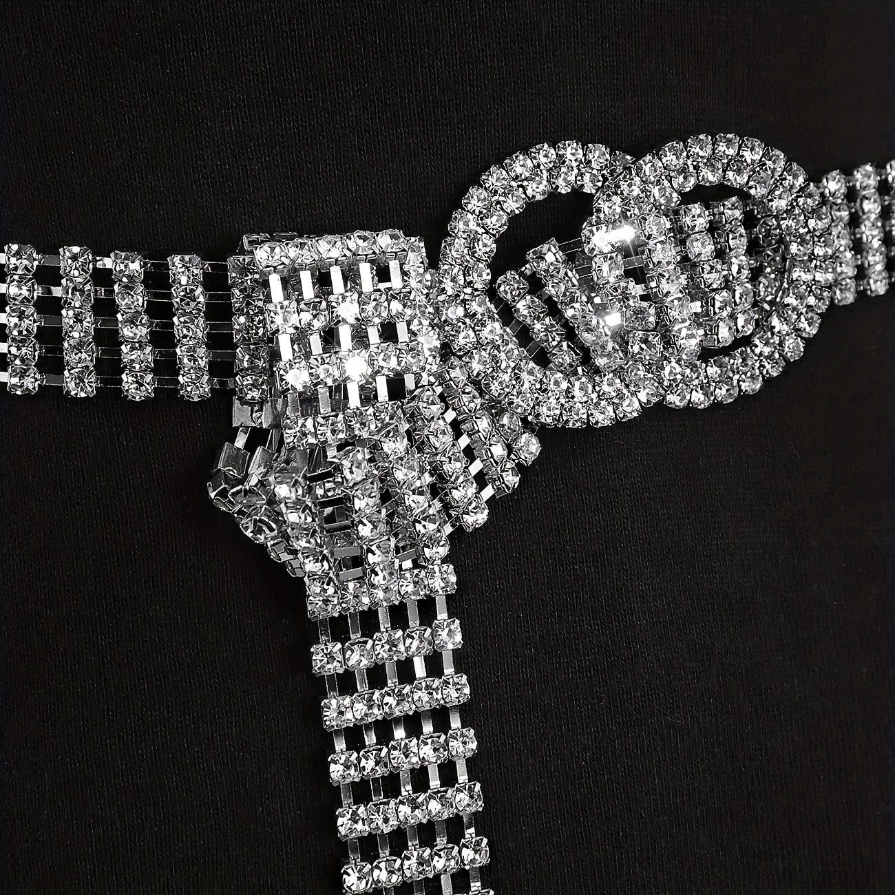 Rhinestone Waistband Y2K Chain Belt for Women