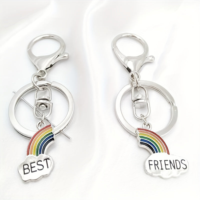 2pcs Rainbow FRIENDS Keychain For Keys Car Key Ring Couple Pendant Key Chains