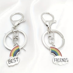 2pcs Rainbow FRIENDS Keychain For Keys Car Key Ring Couple Pendant Key Chains