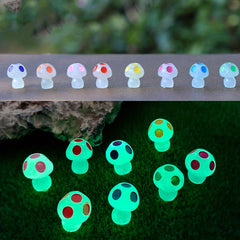 10pcs Glow In Dark Mushroom Resin Decor Fairy Garden Accessories