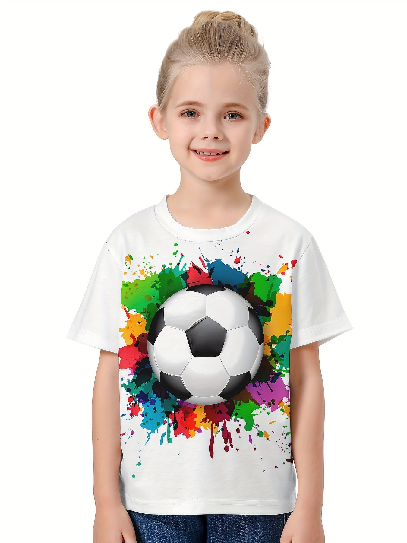 3D Tie Dye Football Graphic Short Sleeve T shirt - Summer Sports Gift