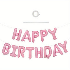 13pcs Birthday Balloon Set Golden Silvery Pink Happy Birthday Party Decoration
