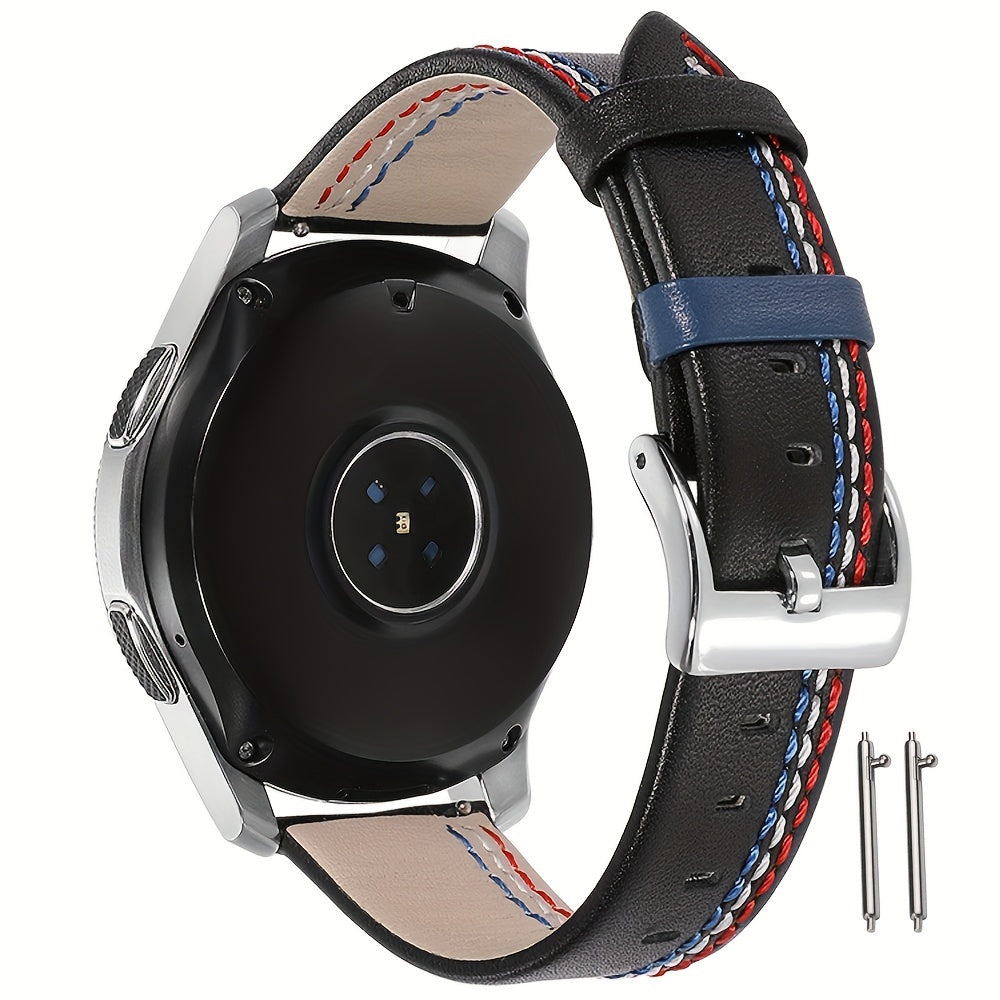 Colorful Leather Watch Strap Spring Bars 20mm22mm