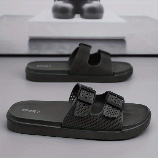 Men's Buckle Slides Non-Slip Slippers Open Toe Shoes