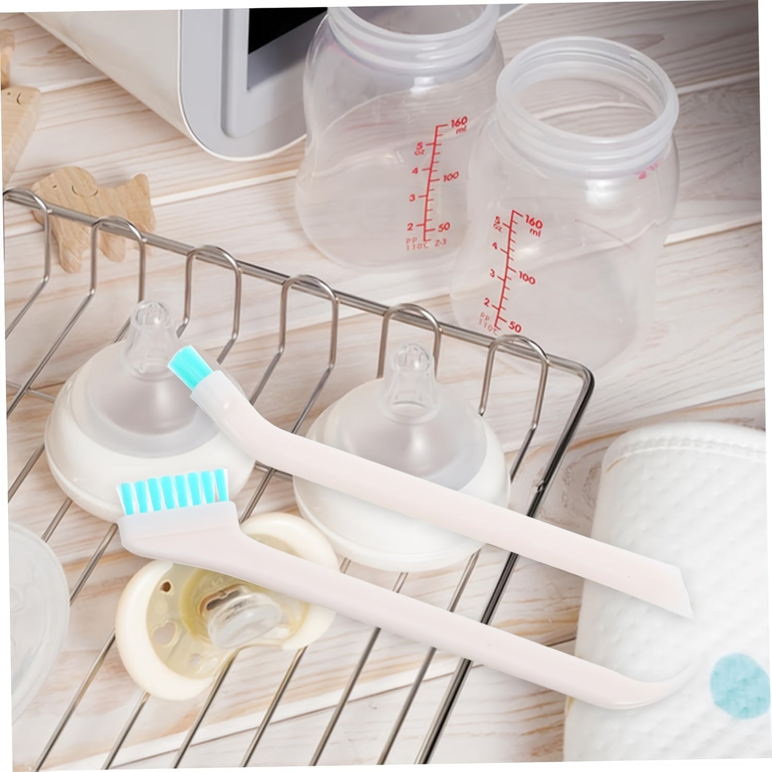 2 Piece Baby Bottle Cleaning Brushes Soft Bristle Gentle Effective Newborn Essen