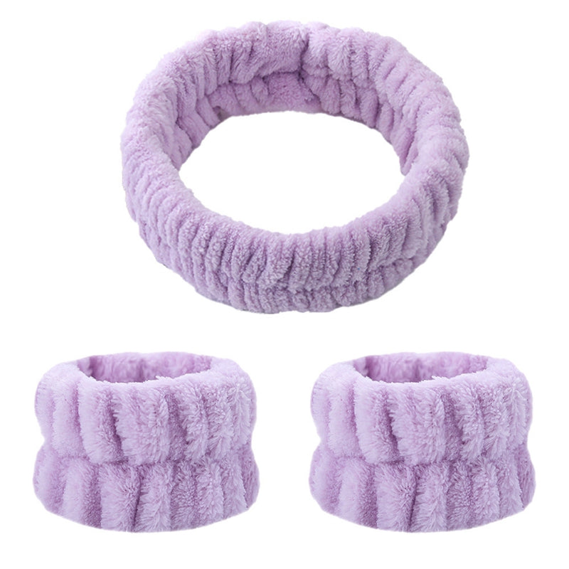 3pcs Flannel Headband Hair Scrunchies Set for Women, Girls