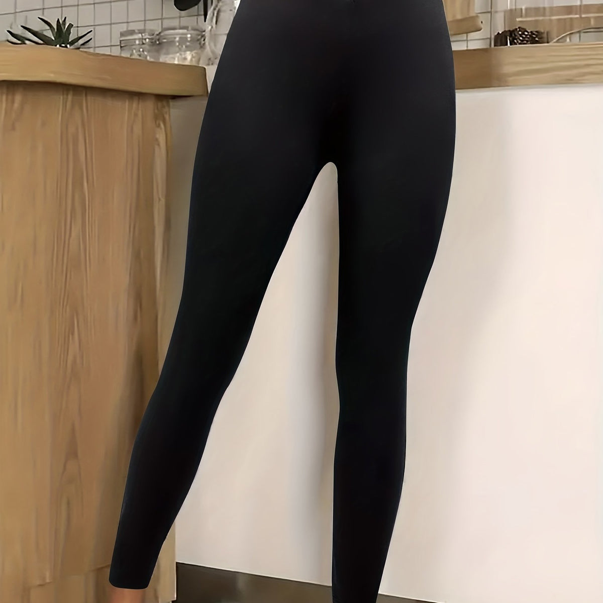 Solid Leggings Casual Slim Long Length