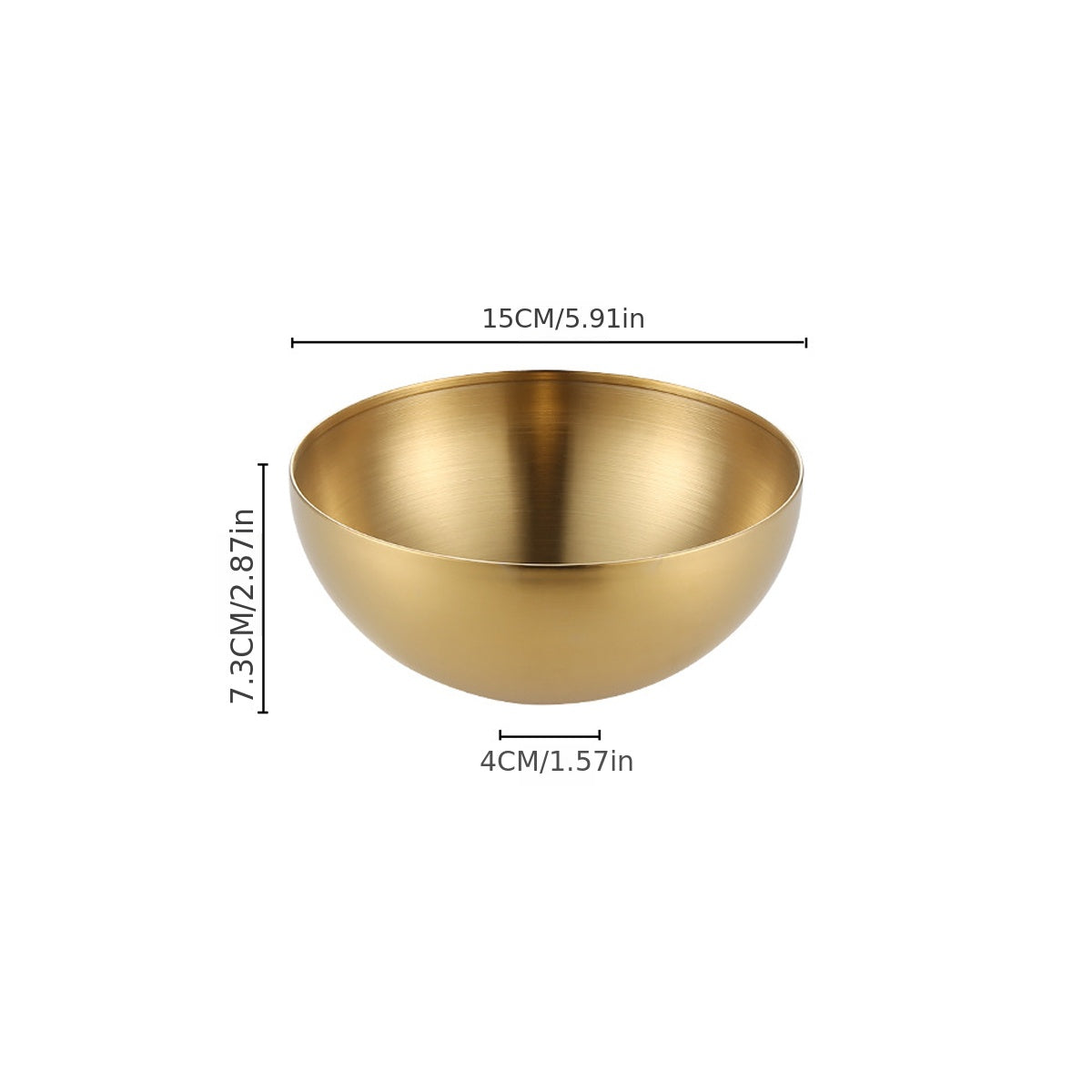 1pc Stainless Steel Bowl Salad Soup Grain Bowl