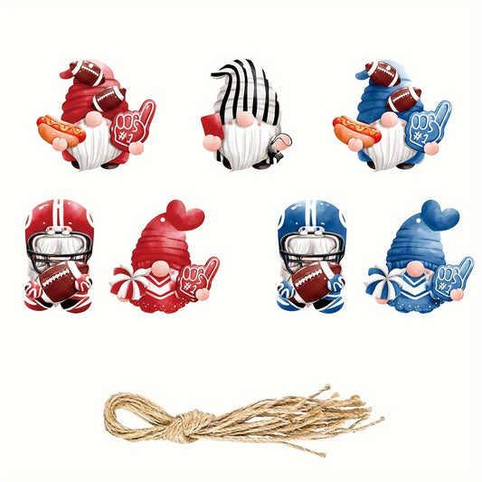 7pcs Gnome Football Ornaments School Football Team Gift Decor