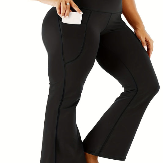  High Rise Flared Leg Yoga Pants with Pockets