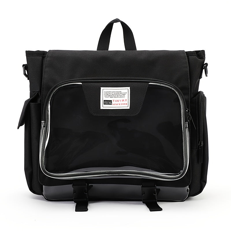 Solid Girl Backpack To School Transparent Pocket Backpack PVC School Bag