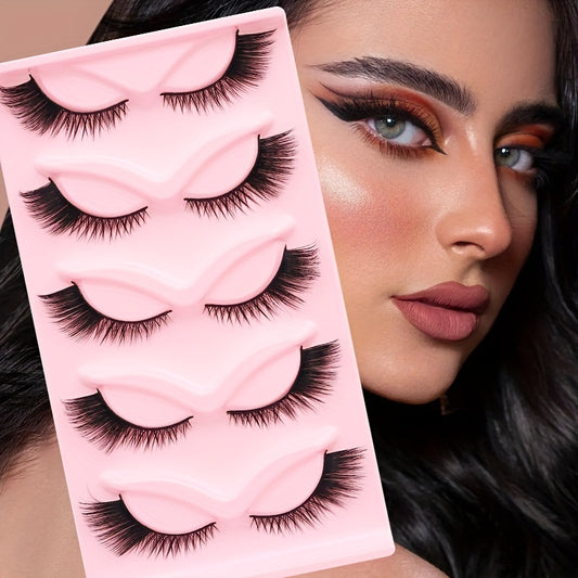 5/10 Pairs Cat Eye False Eyelashes Natural Curling Fluffy Fox Eye Long