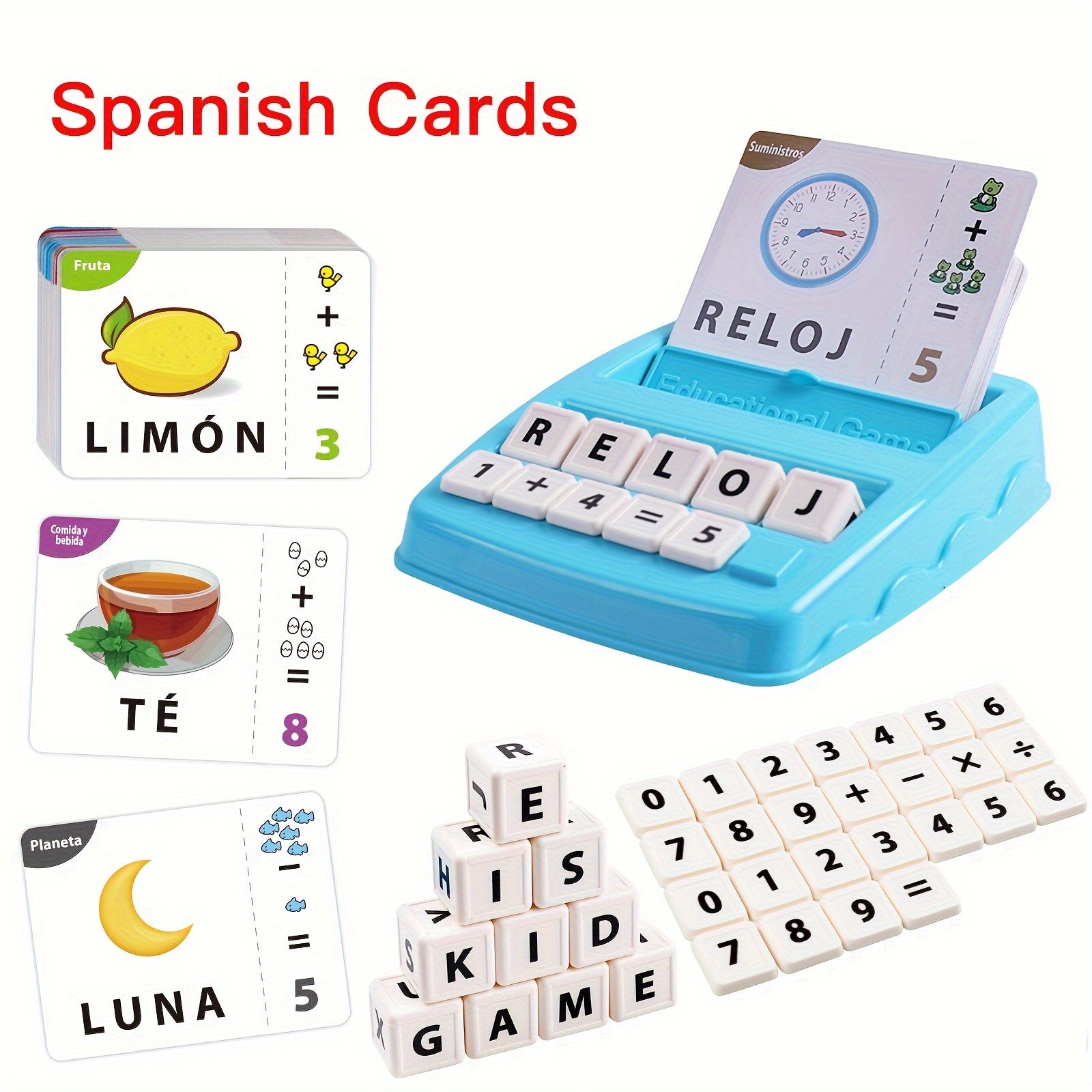 Spanish 2 in 1 Matching Letter & Math Toy for Kids