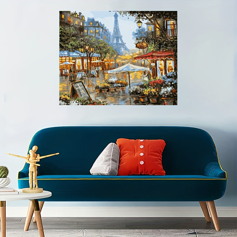 Paris Streetscape Canvas Painting Wall Art Picture for Home Decor