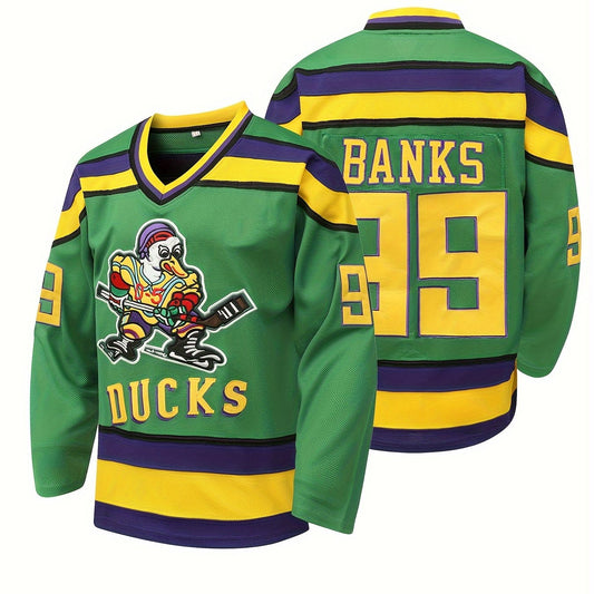 Men's Vintage Hockey Jersey Long Sleeve Sports Shirt