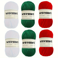 6pcs 4-ply 100% Acrylic Yarn Set for Crocheting & Knitting