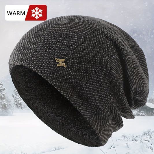 Thickened Warm Woolen Knitted Hat for Outdoor Cycling Skiing