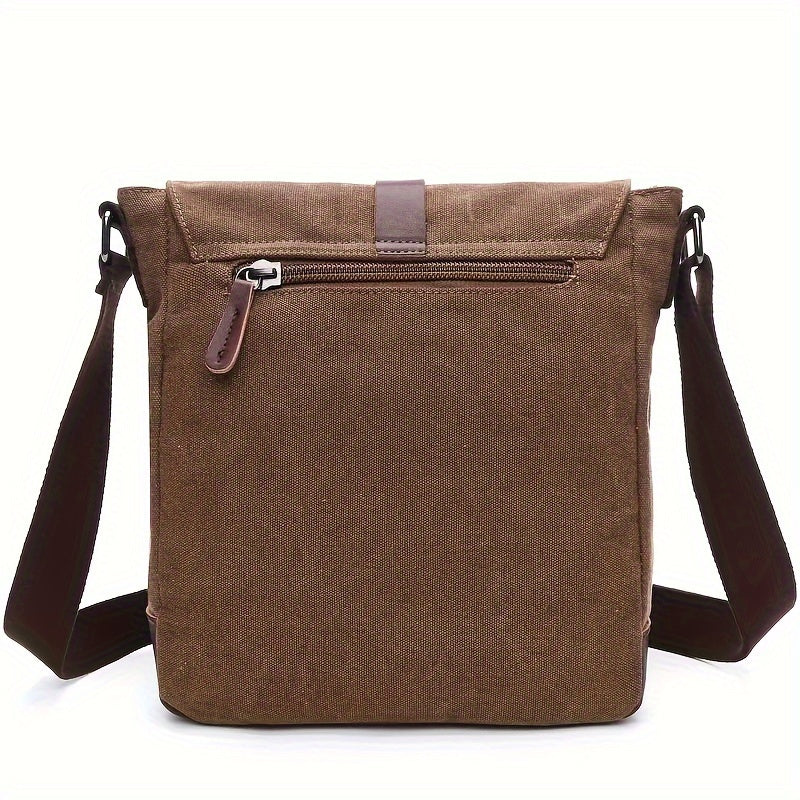 Vintage Canvas Messenger Bag for Men Shoulder Satchel with Multiple Pockets