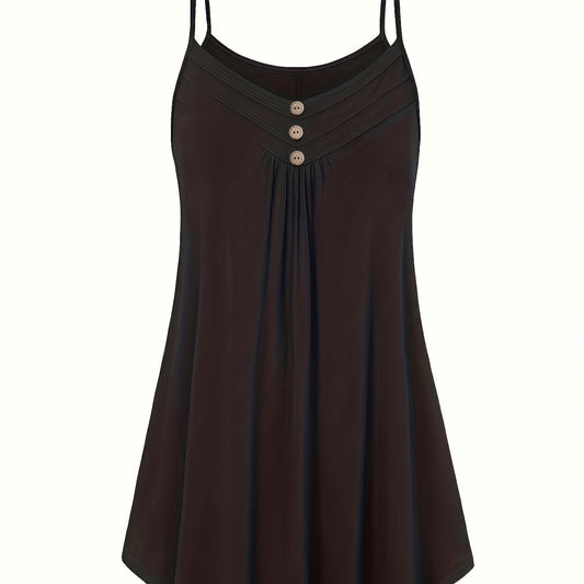  Solid V Neck Cami Top Women's Plus Casual Cami Top