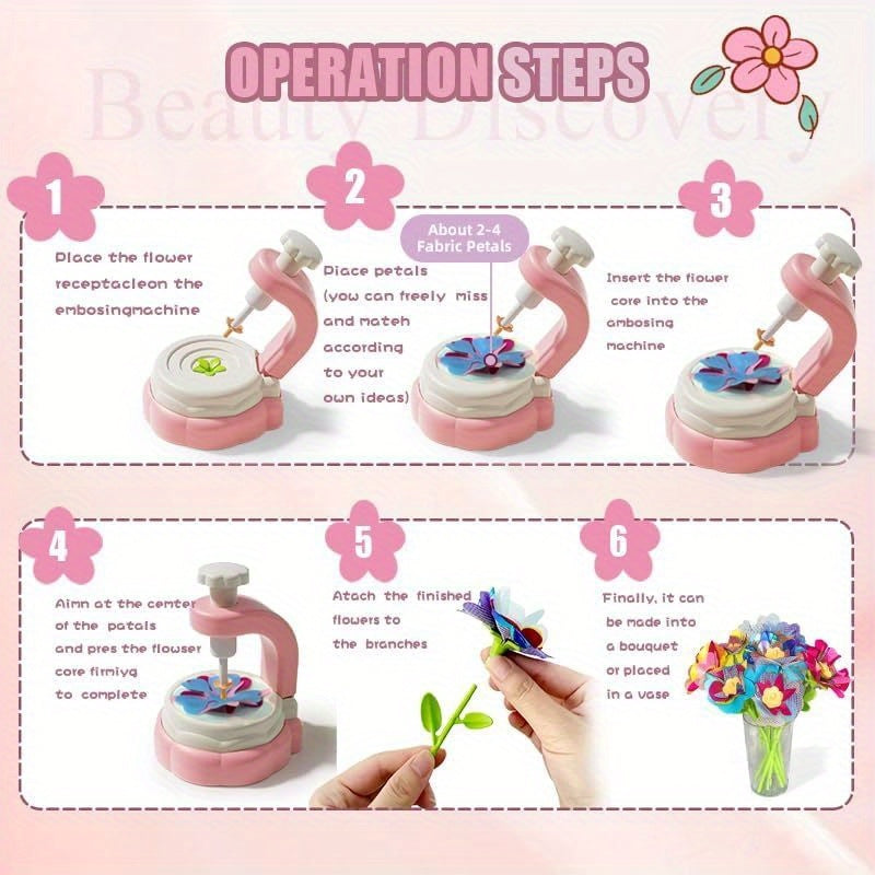 Fabric Flower Bouquet Toy Kit Flower Craft Kit with Flower Maker