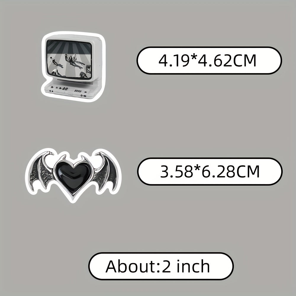 66pcs Silvery Item Stickers Laptop Mobile Phone Case Decals