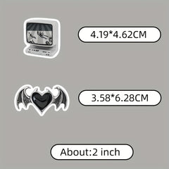 66pcs Silvery Item Stickers Laptop Mobile Phone Case Decals