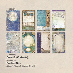 Vintage Flower & Butterfly Scrapbooking Paper, 60 Sheets