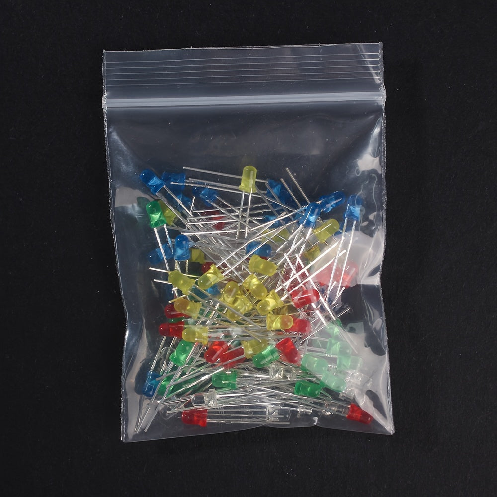 100pcs LED Diode F3 Bright 3MM Red Yellow Green LEDs Kit