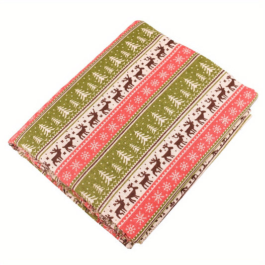 Christmas Series Cotton Linen Fabric DIY Quilting Sewing Material 50cmx152cm