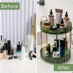 360 Rotating Makeup Organizer Adjustable Carousel Spinning Holder Rack