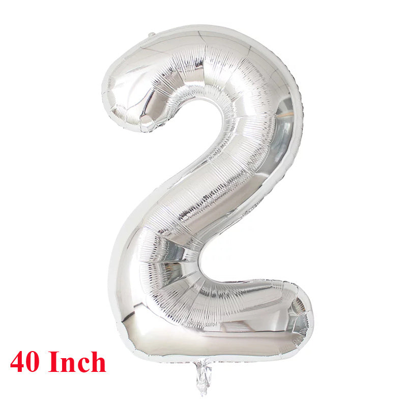 Silver Aluminum Film Large Numbers 0-9 for Party Decoration