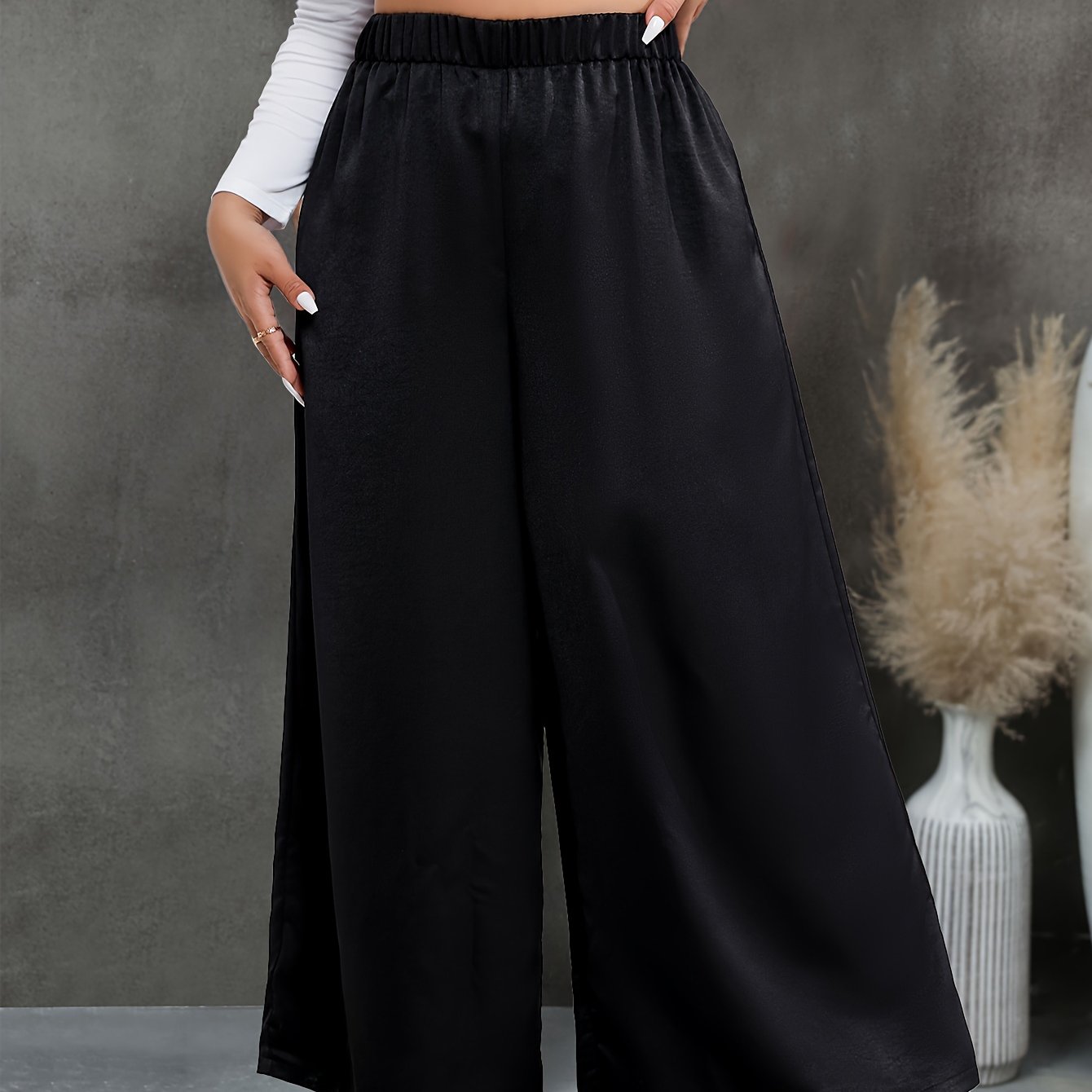  High Rise Wide Leg Trousers