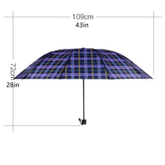 Travel Umbrella Windproof Rainproof Ten Bone Grid Large
