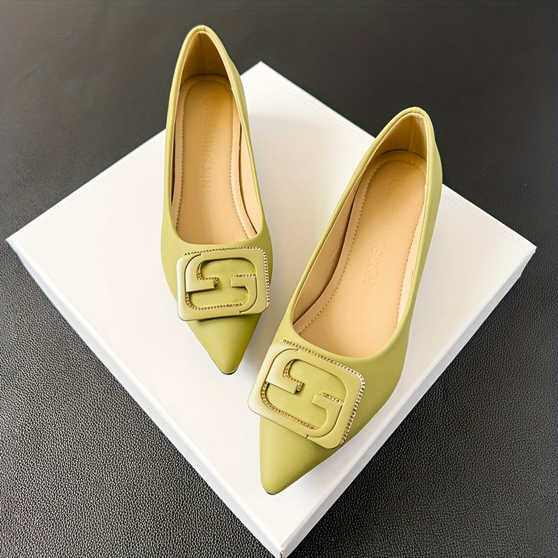 Women's Buckle Decor Non-slip Slip On Soft Sole Shoes