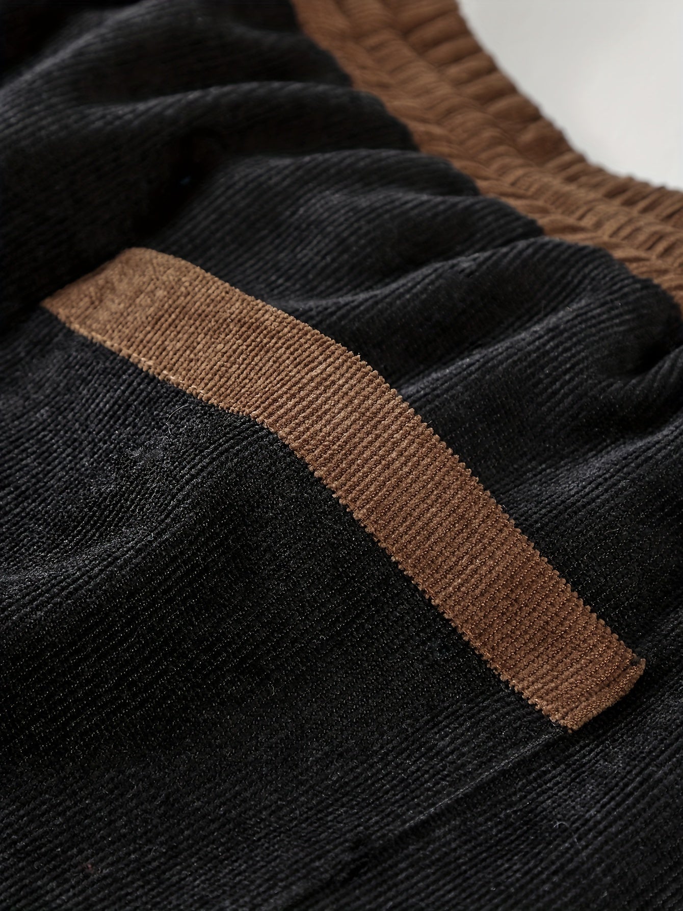 Drawstring Wide Leg Corduroy Trousers