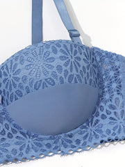 Contrast Lace Balconette Push Up Bra