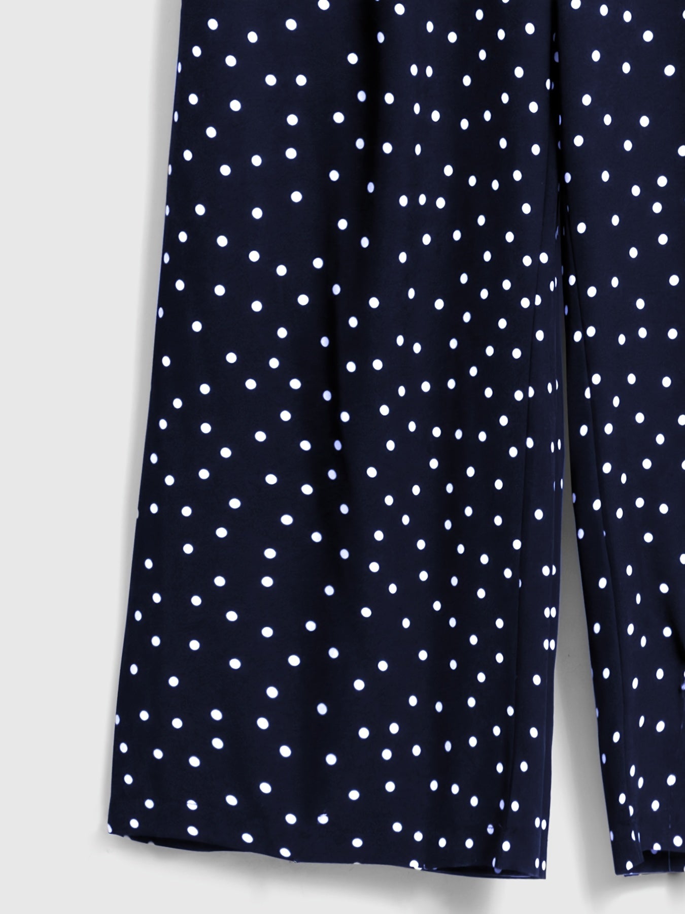  Dot Print Button Wide Leg Pants