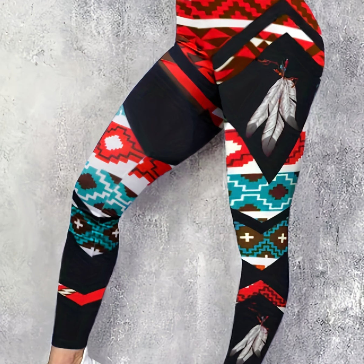 Geometric Print High Rise Skinny Leggings