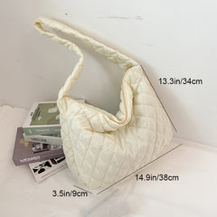 Quilted Puffer Hobo Bag Women's Large Shoulder Purse