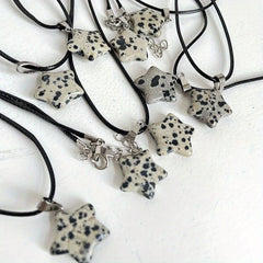 Hexagon Rose Quartz Pendant Necklace Opal Star Jewelry Gift