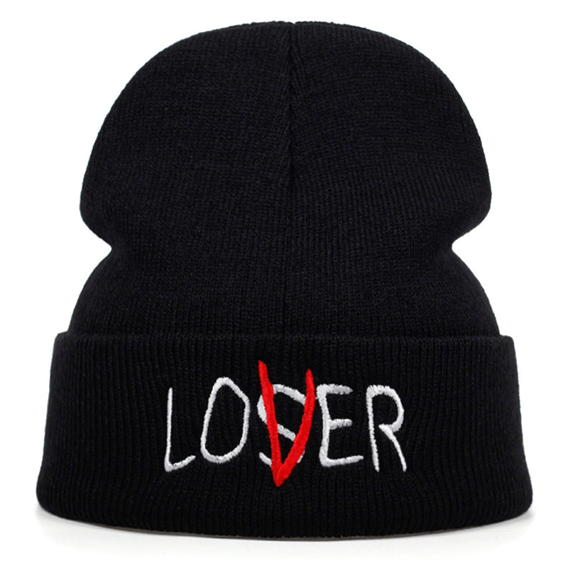 1pc LOSER Pattern Men's Knitted Cap Winter Warm Cap