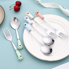 2pcs Cartoon Fruit Forks Ceramic Handle Stainless Steel Dessert Fork