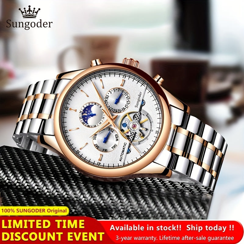 SUNGODER Auto Mechanical Men's Watch Stainless Steel Water Resistant