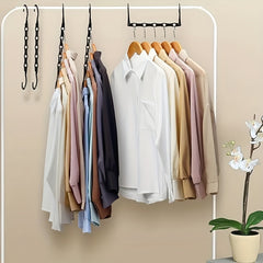 4pcs Plastic Space Saving Hangers 5 Slots Closet Organizer Wrinkle Clothes