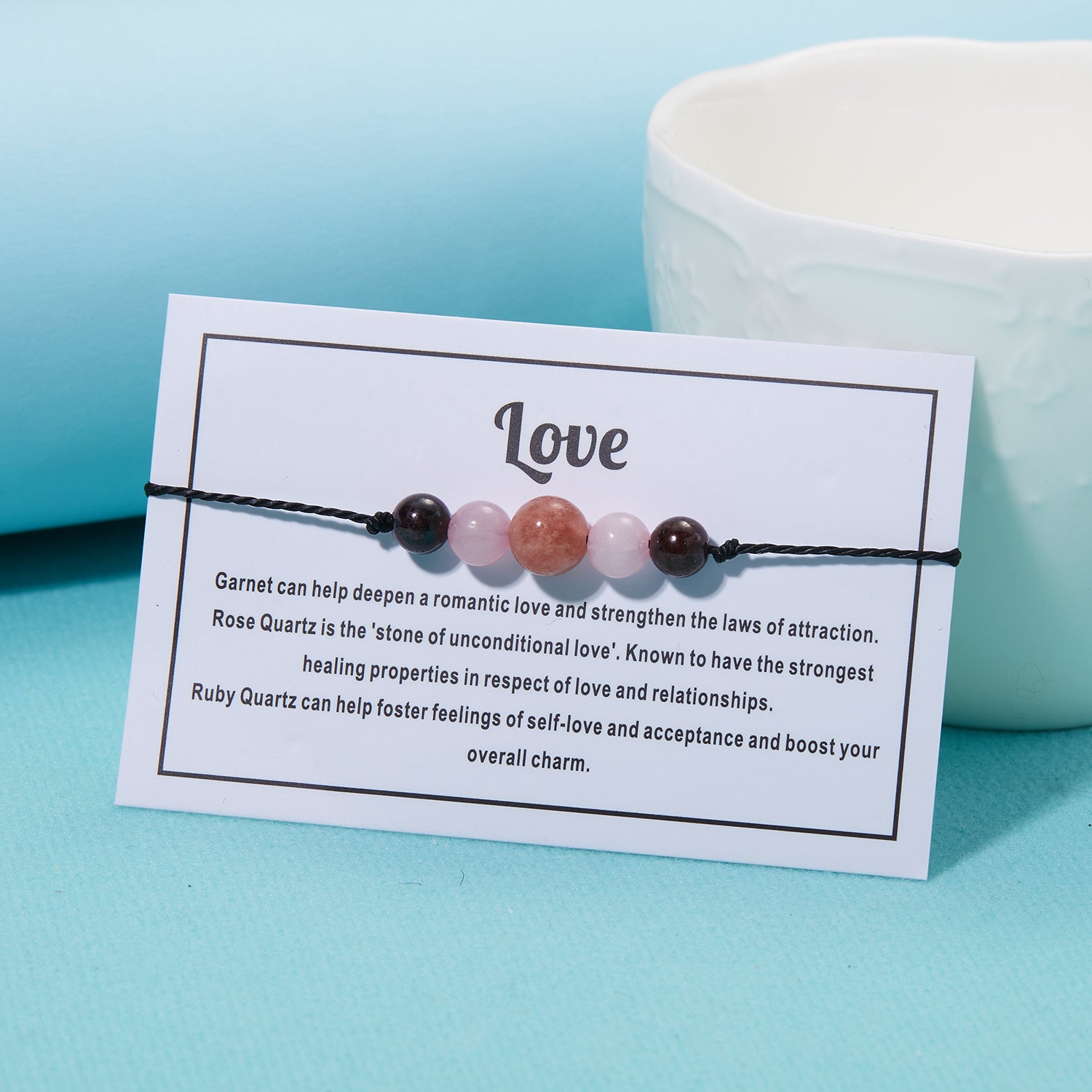 Healing Crystal Bracelet Natural Stone Beaded Bracelets Reduce Anxiety & Stress