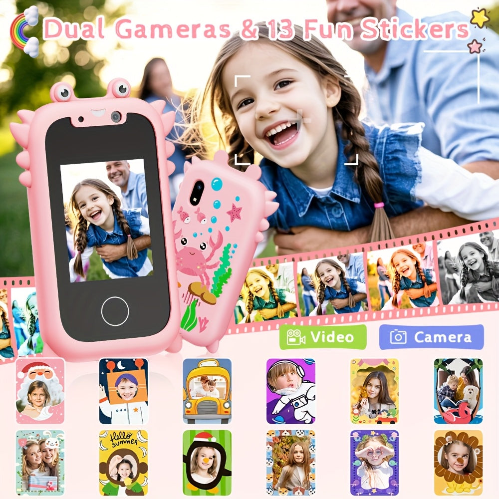 RIVGOT Kids' Touchscreen Learning Camera Toy with Dual Cameras