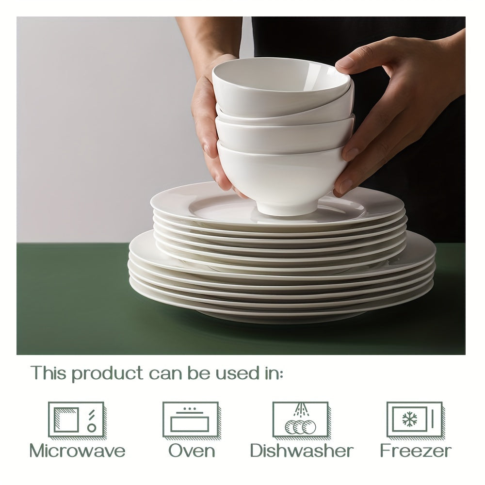 4pcs 11.43cm Ceramic Straight Mouth Bowl Set for Ramen Salad Yogurt Rice