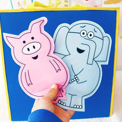 Elephant & Piggie Felt Hand Puppets for Storytelling